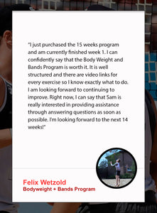 Bodyweight and bands volleyball program testimonial 2