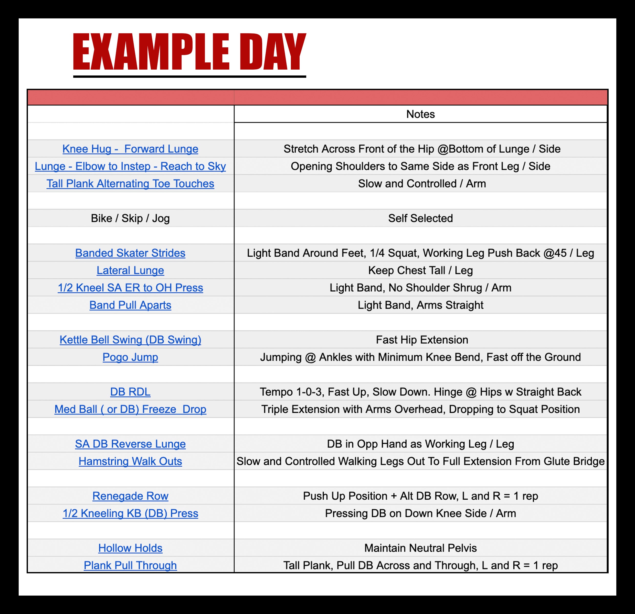 Dumbbell Volleyball Training plan example